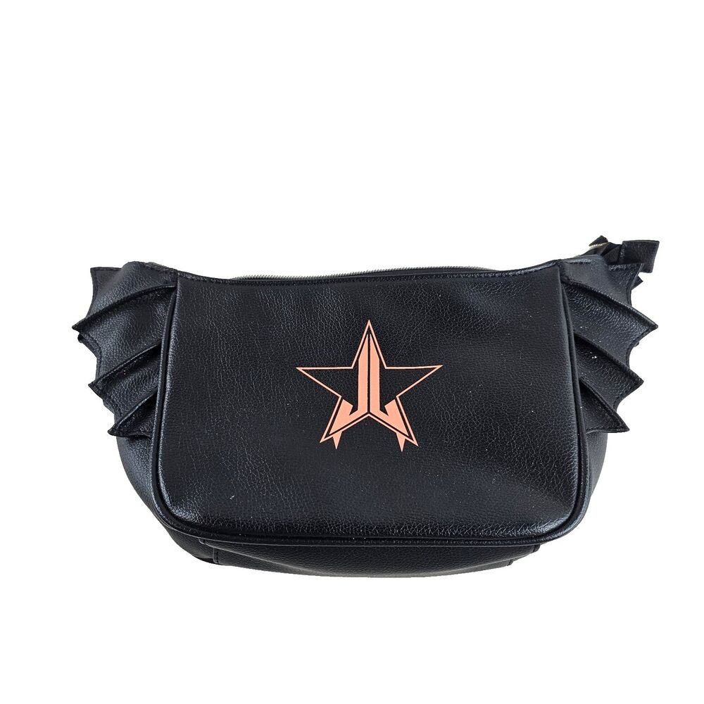 Jeffree Star Cosmetics Black Makeup Bag Pink Logo Bat Wing Travel Case